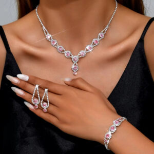 Rose Pink Crystal Necklace